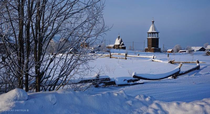 пейзаж Церковь Василия Блаженного в селе Чухчерьма 2022 фото превью