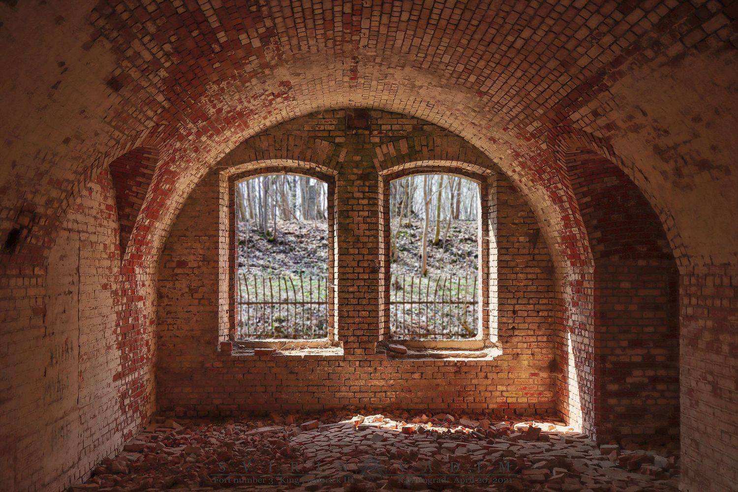 Казарма, помещение, форт, Германия, Россия, Восточная Пруссия, окна, проёмы, 2021год, Калининград, Kaserne, Gel&auml;nde, Fort, Deutschland, Russland, Ostpreu&szlig;en, Fenster, &Ouml;ffnungen, 2021, Kaliningrad , Vadim Svirin