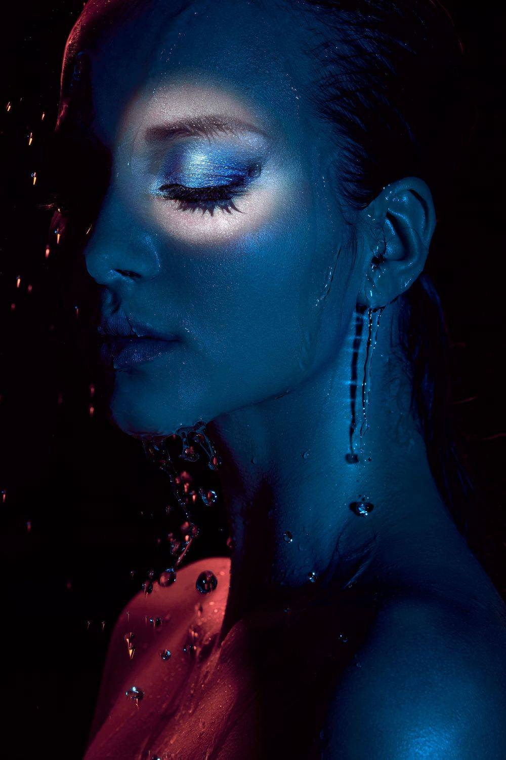 woman, portrait, girl, red, makeup, closeup, fashion, fashionable, cute, attractive, face, Евгений Кириллов