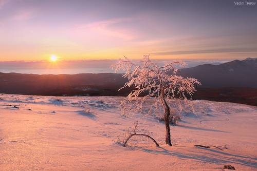 Зимний рассвет на Чатыр-Даг
