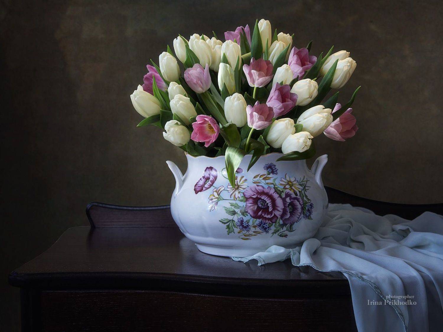 натюрморт, весна, цветы, тюльпаны, винтаж, Приходько Ирина