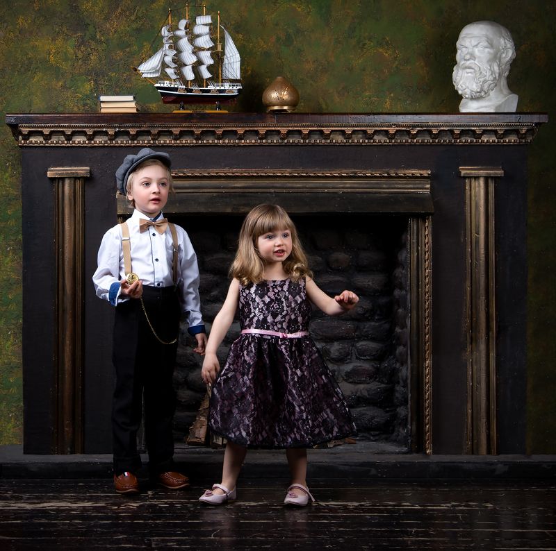 студийный портрет, детский портрет, семейный, концептуальное Эрика и Лев фото превью