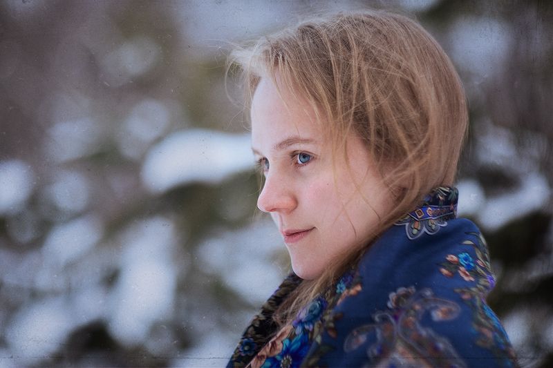 Портрет, фотосессия, зима, русская зима, лес, гелиос Алиса ... зима фото превью