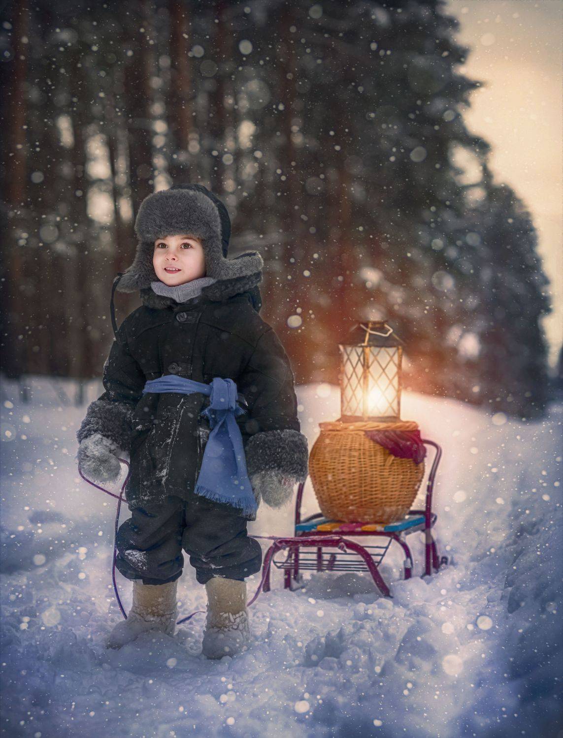 зима,весна,дети,ребенок,счастье,любовь,зимний день,зимний лес,мальчик, Ирина Ефимова