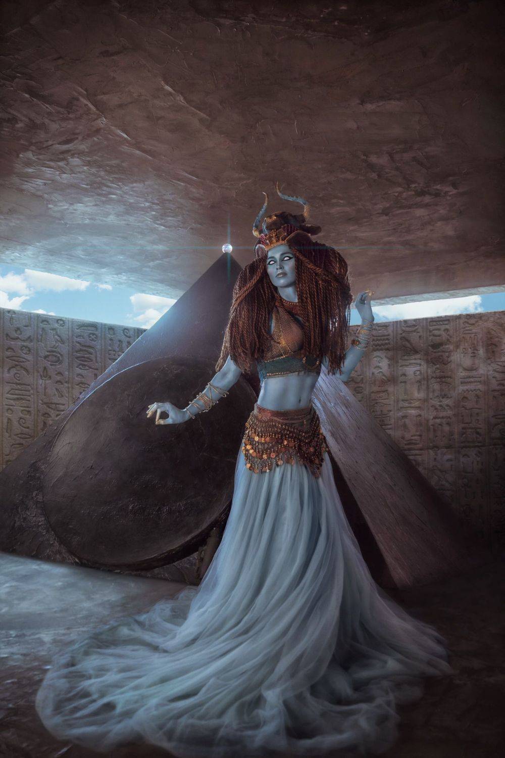 египет, бог, богиня, мифы, древний мир, небо, богиня неба, нут, голубой, синий, пирамида, Софья Ознобихина