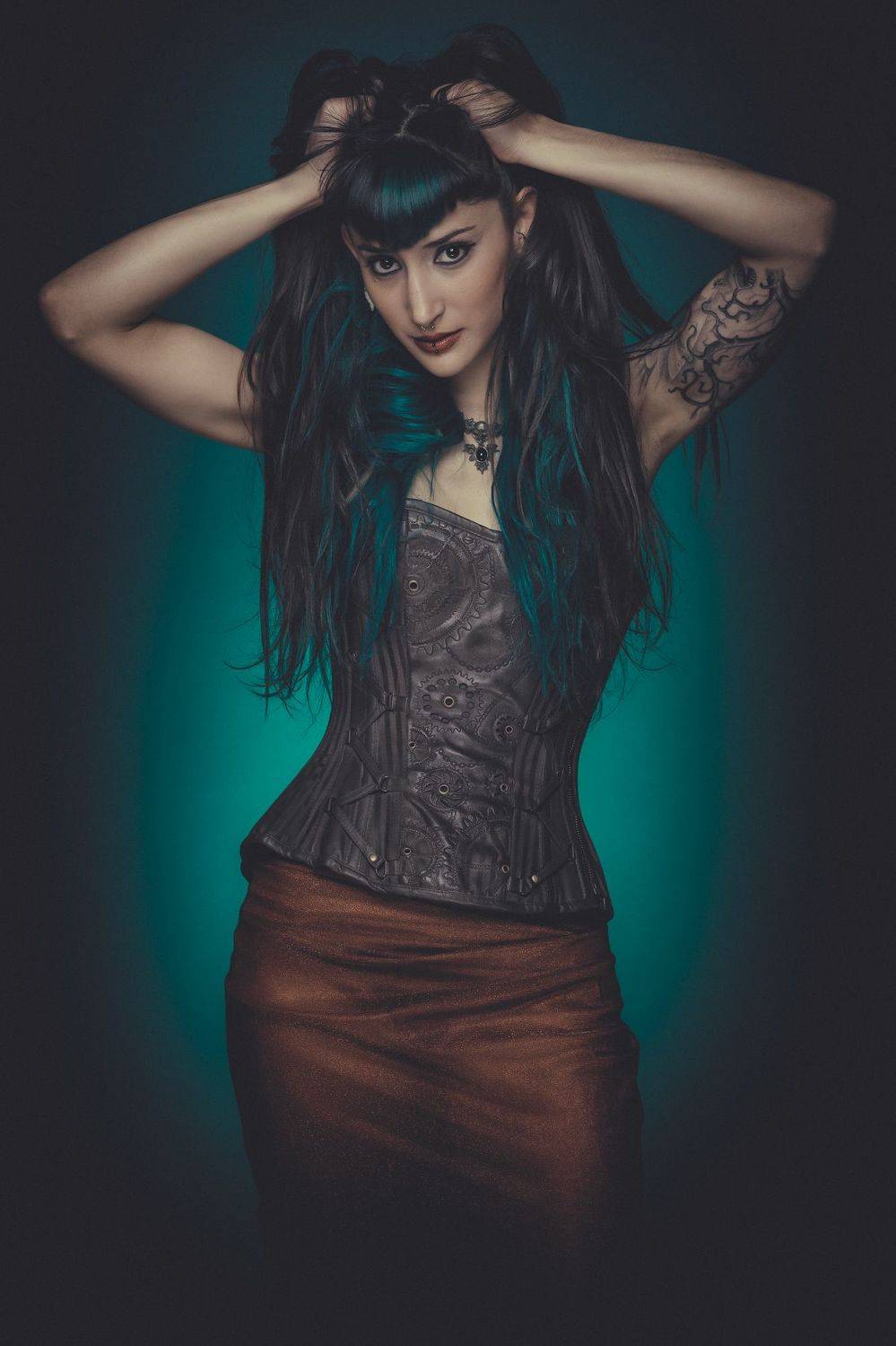 Portrait, color, green, studio, people, Rozman Erik