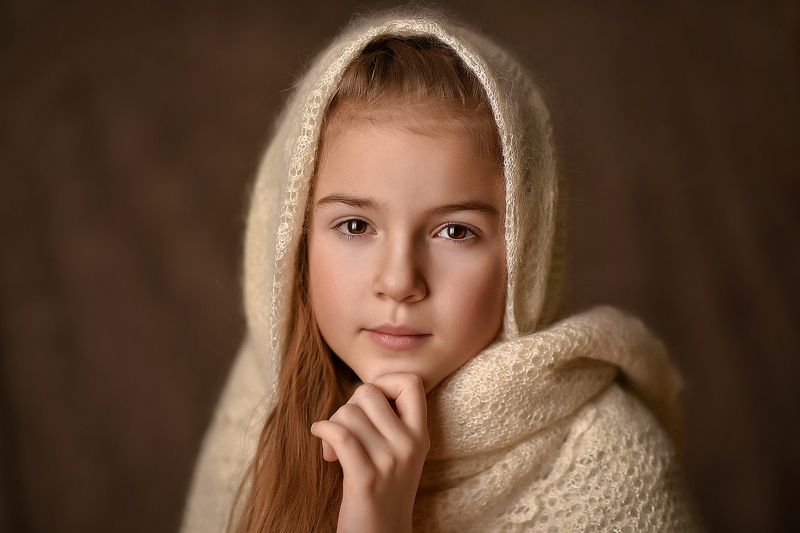 портрет, дети, детский портрет, девочка Зимнее утро фото превью
