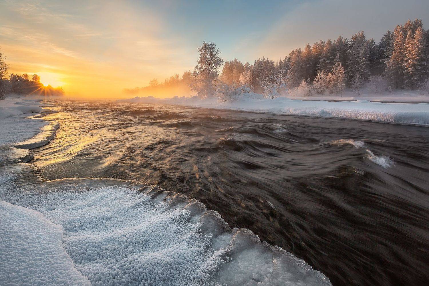 рассвет, река, Константин Маланин