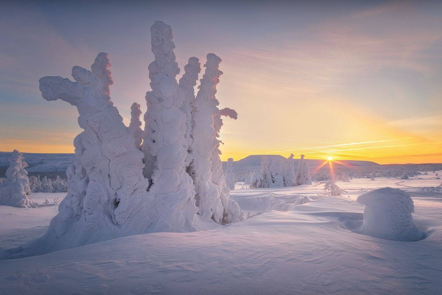 главный уральский хребет, гух, зима, урал, северный урал, рассвет, солнце, Глеб Желтов