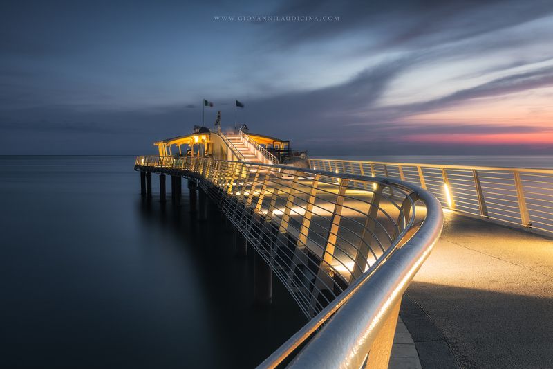 italy, tuscany, camaiore, versilia, pier, landscape, seascape, long exposure, evening The Pier фото превью