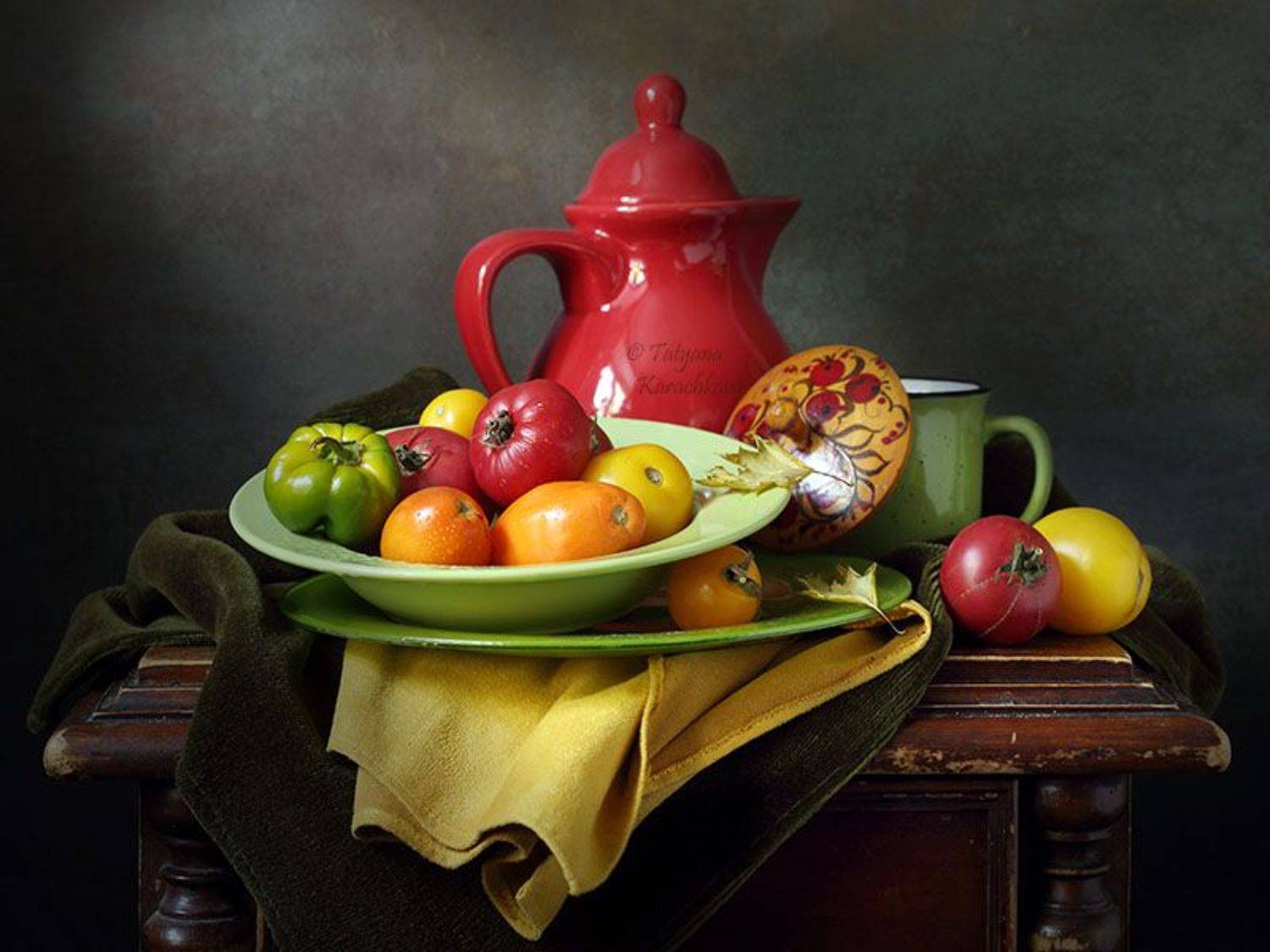 натюрморт, помидоры, кувшин, Tatyana Karachkova