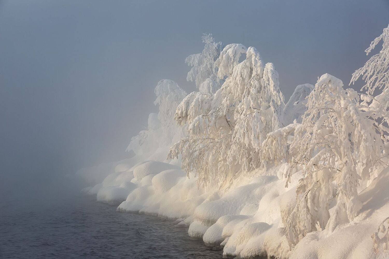 туман, иней, озеро, Константин Маланин