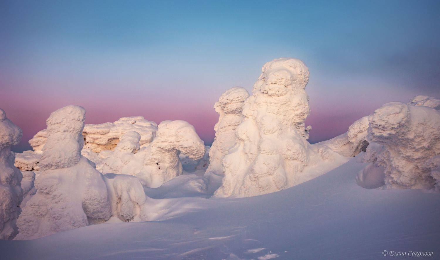помяненный камень, колчимский камень, зимний пейзаж, закат, северный урал, рассвет, утро, Соколова Елена