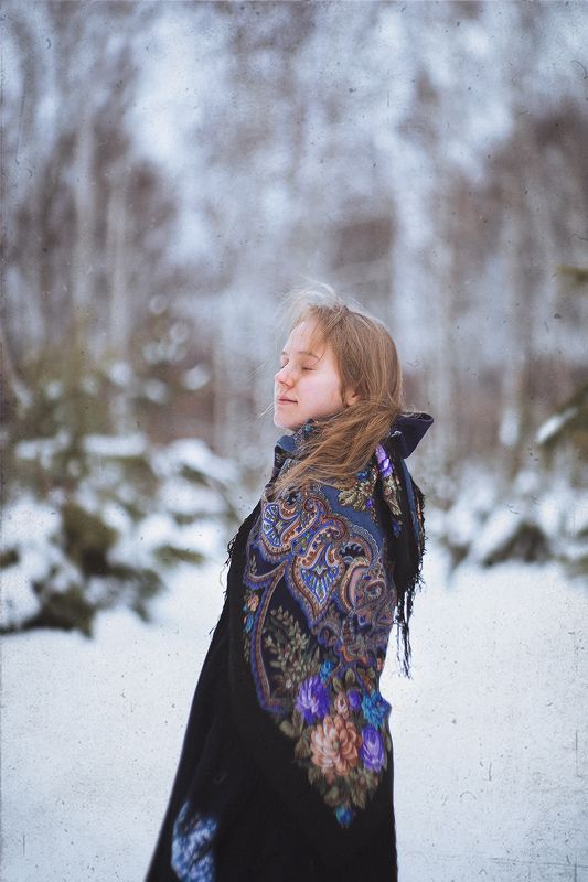 Портрет, фотосессия, зима, русская зима, лес, гелиос Алиса ... зима фото превью