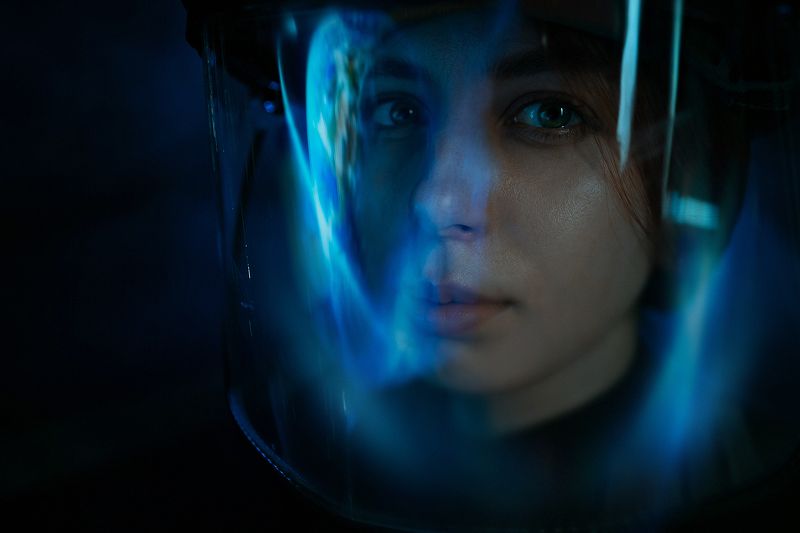 портрет, космос, девушка, диджитал, планета, человек, фантастика Интроверт фото превью