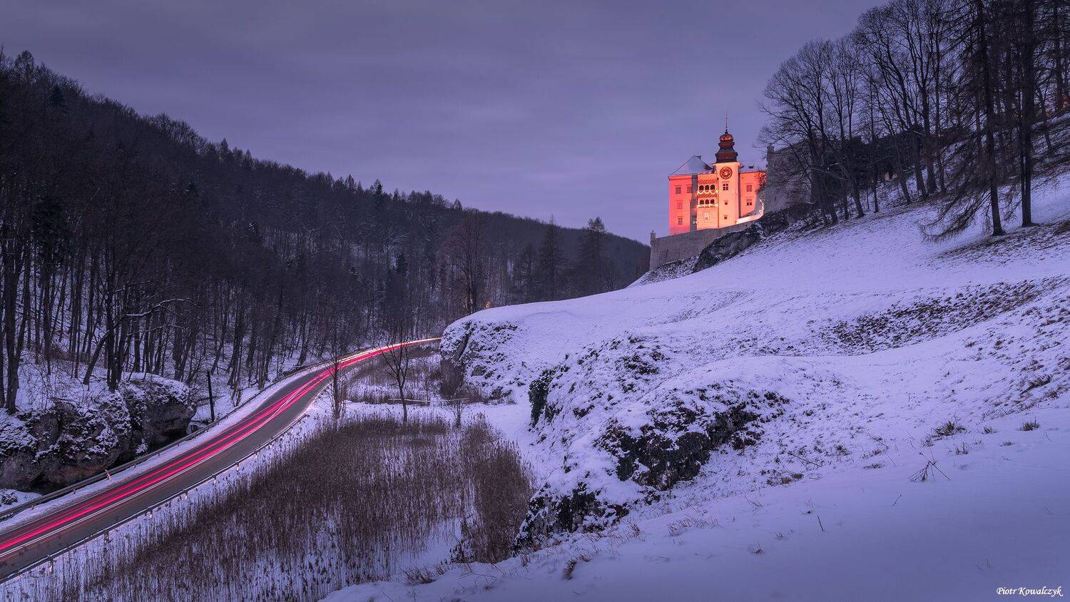 polska, pieskowa skała, zamek, zima, Kowalczyk Piotr