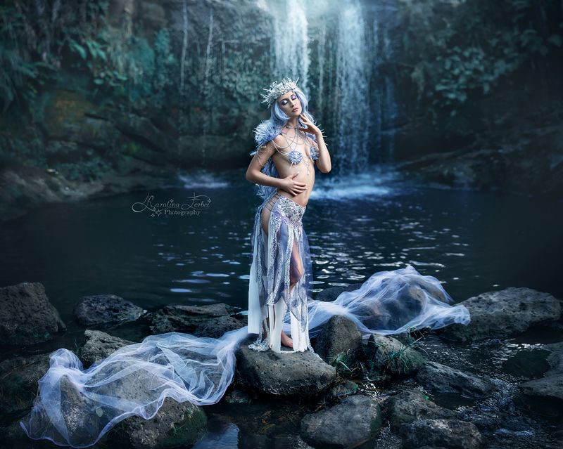 goddess, waterfall, богиня, водопад, лес, художественная, фотография, фотосессия, природа, волшебная Goddess of waters фото превью