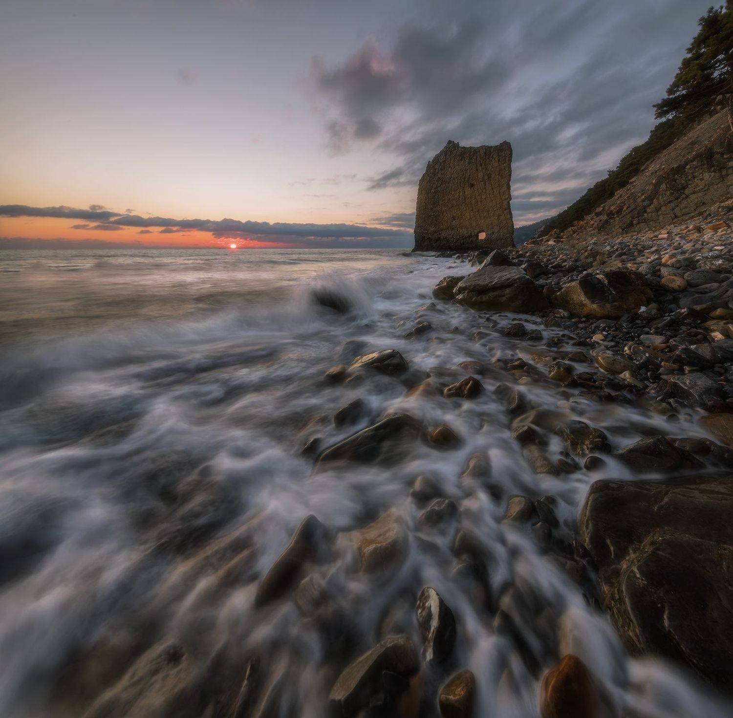 черное море, прасковеевка, джанхот, скала парус, март, закат, Николай Мысливцев