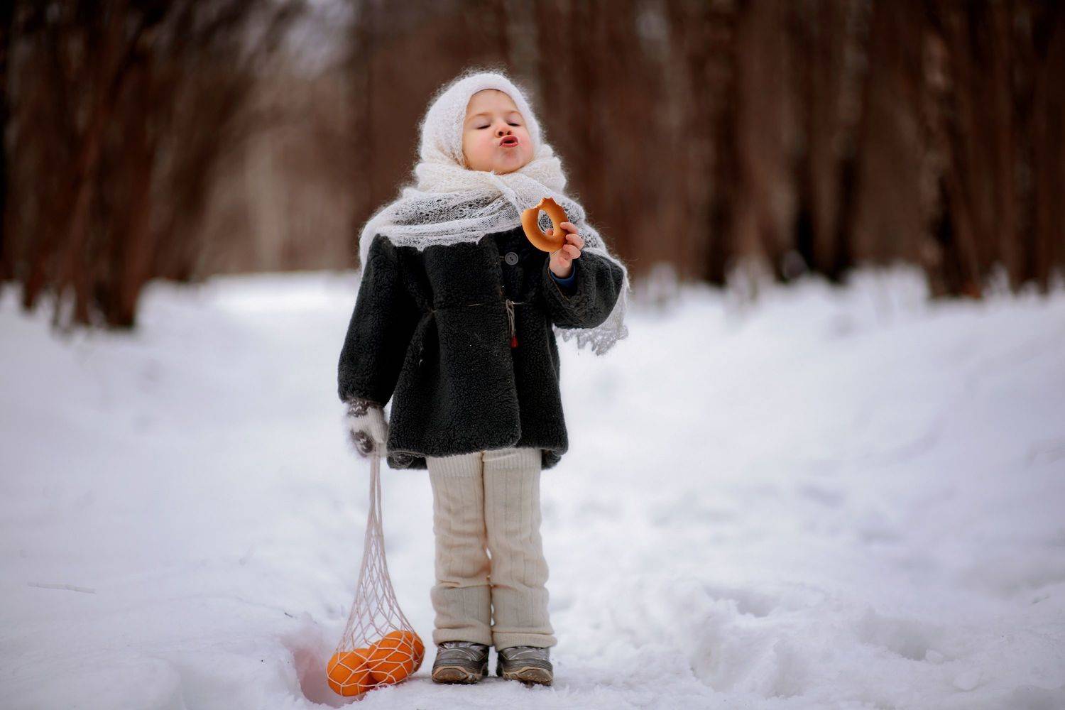 Дети, девочка, ребенок, апельсины, ретро, винтаж, Екатерина Часова