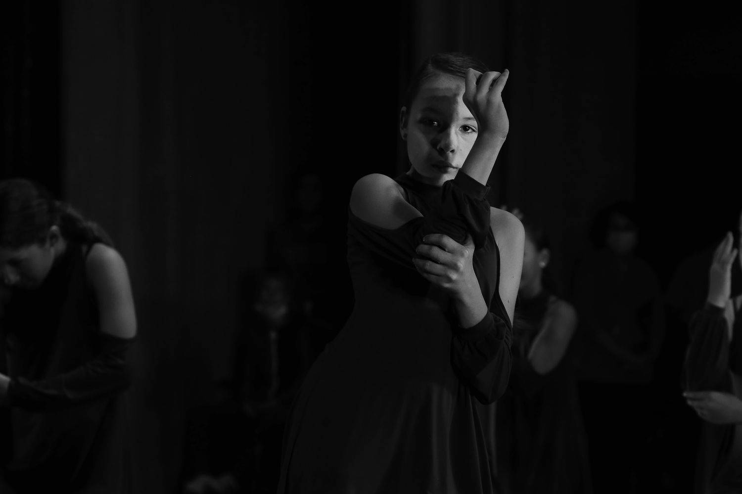 девушка, танец, чб, Anastasia Tkachenko