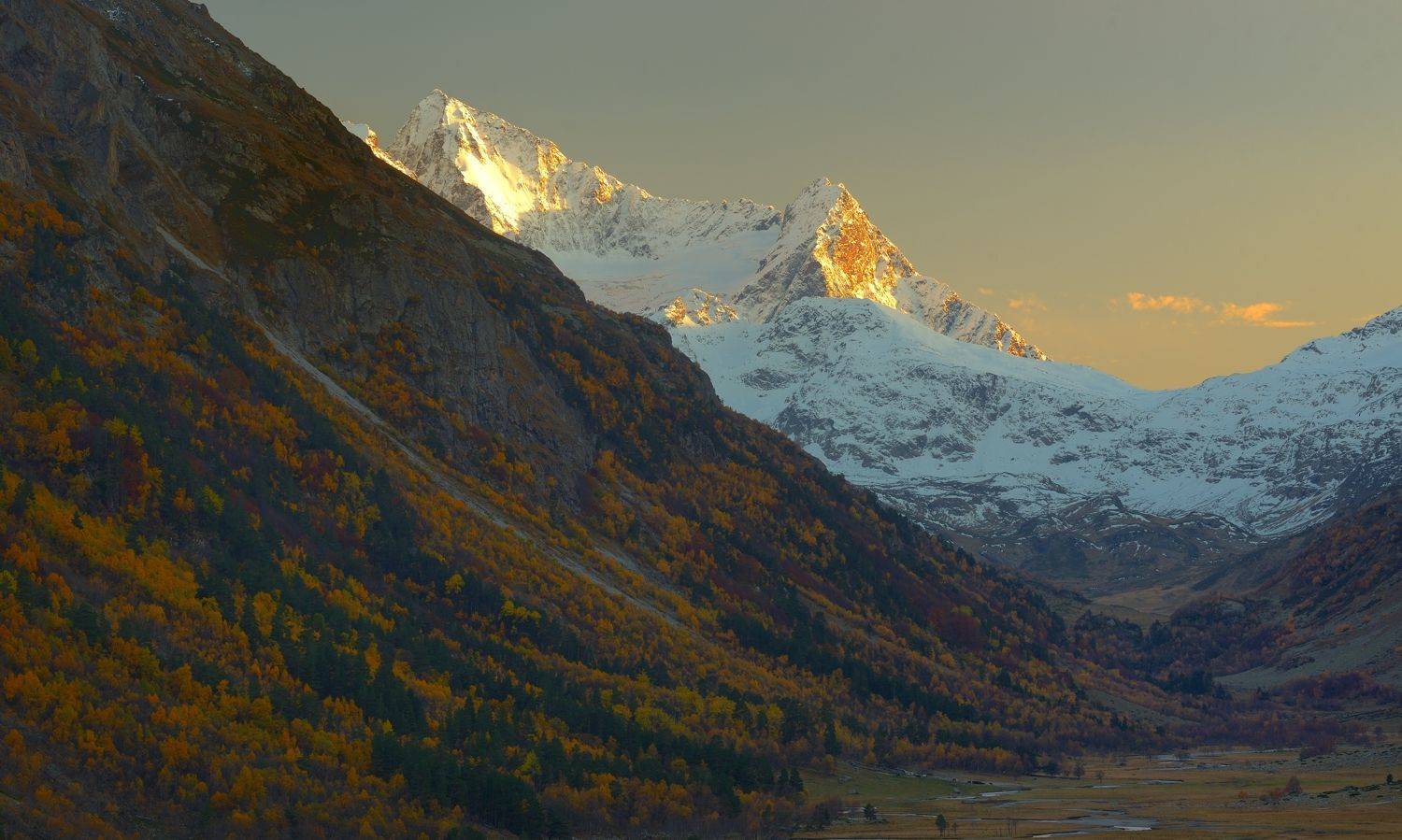 горы, осень, закат, Александр Жарников