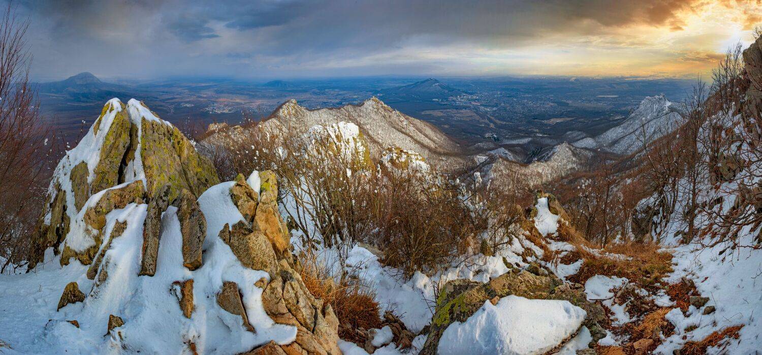 бештау,вечер,март,пятигорск,кмв,панорама, Елена Брежицкая