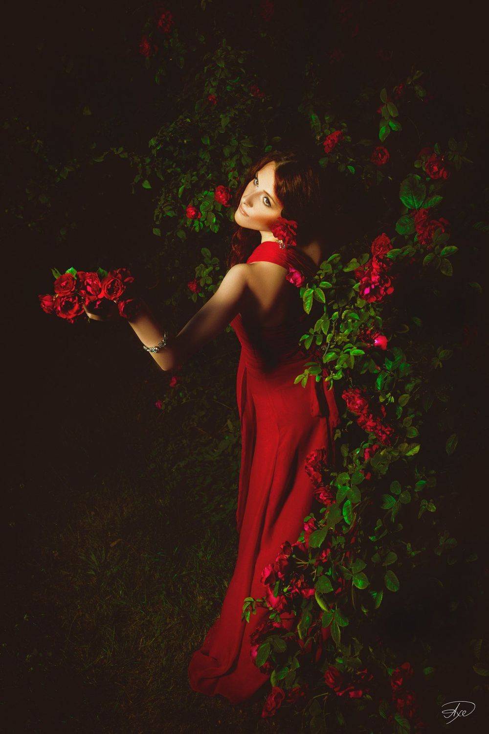 Portrait, Roses, Woman, Руслан Болгов (Axe)