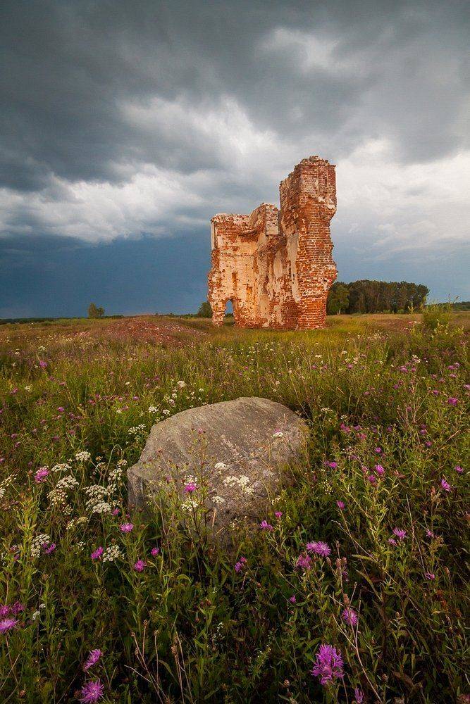 небо, гроза, поле, травы, дом, время, пейзаж, Шарапов Сергей