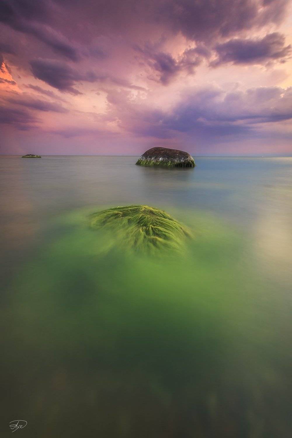 Baltic Sea, Calm, Long exposure, Stones, Sunset, Руслан Болгов (Axe)
