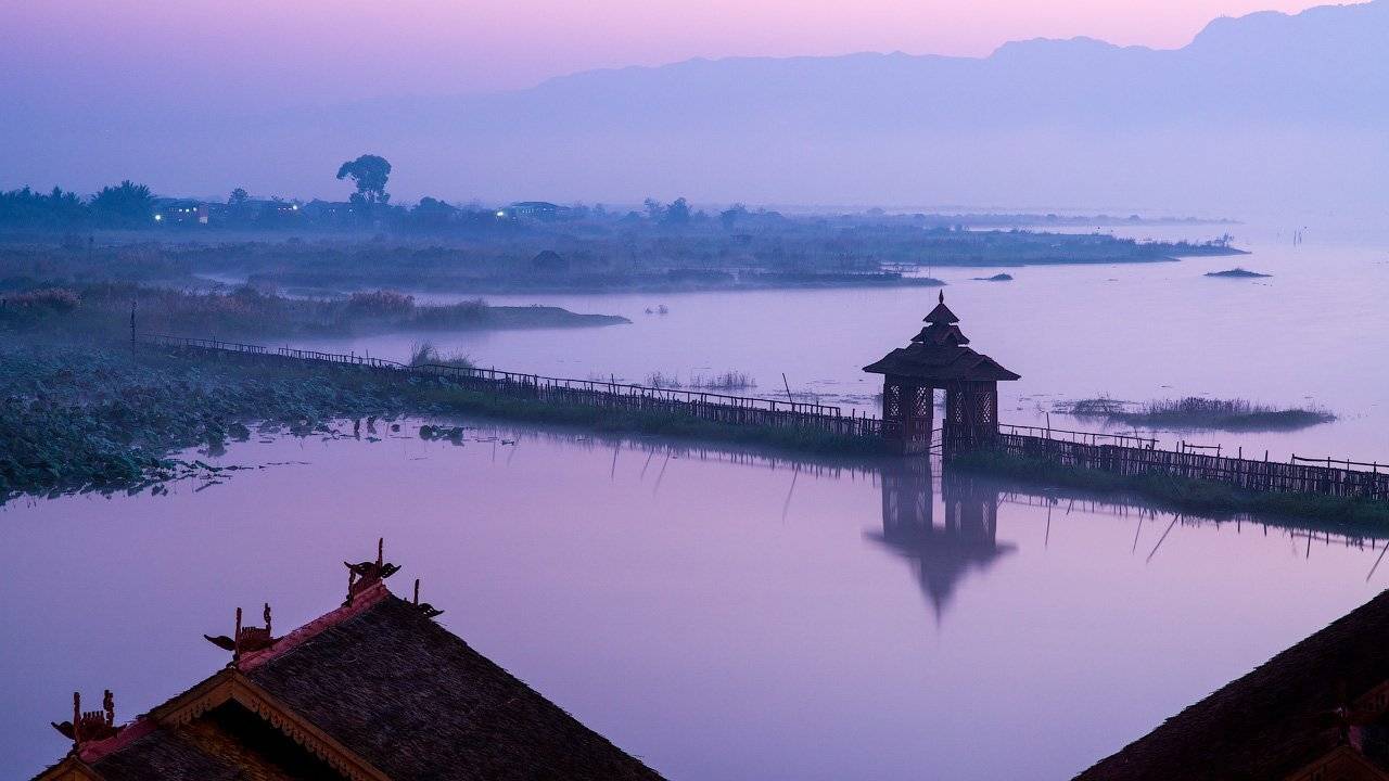 Бирма, Горы, Инле, Мьянма, Ночь, Озеро, Циан, Циановый, Василий Яковлев