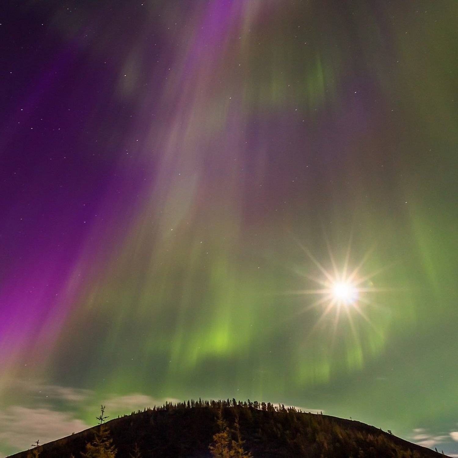 Индигирка, Луна, Ночь, Полярное сияние, Северное сияние, Селеннях, Усть-янский улус, Уяндина, Хребет черского, Якутия, Кирилл Уютнов