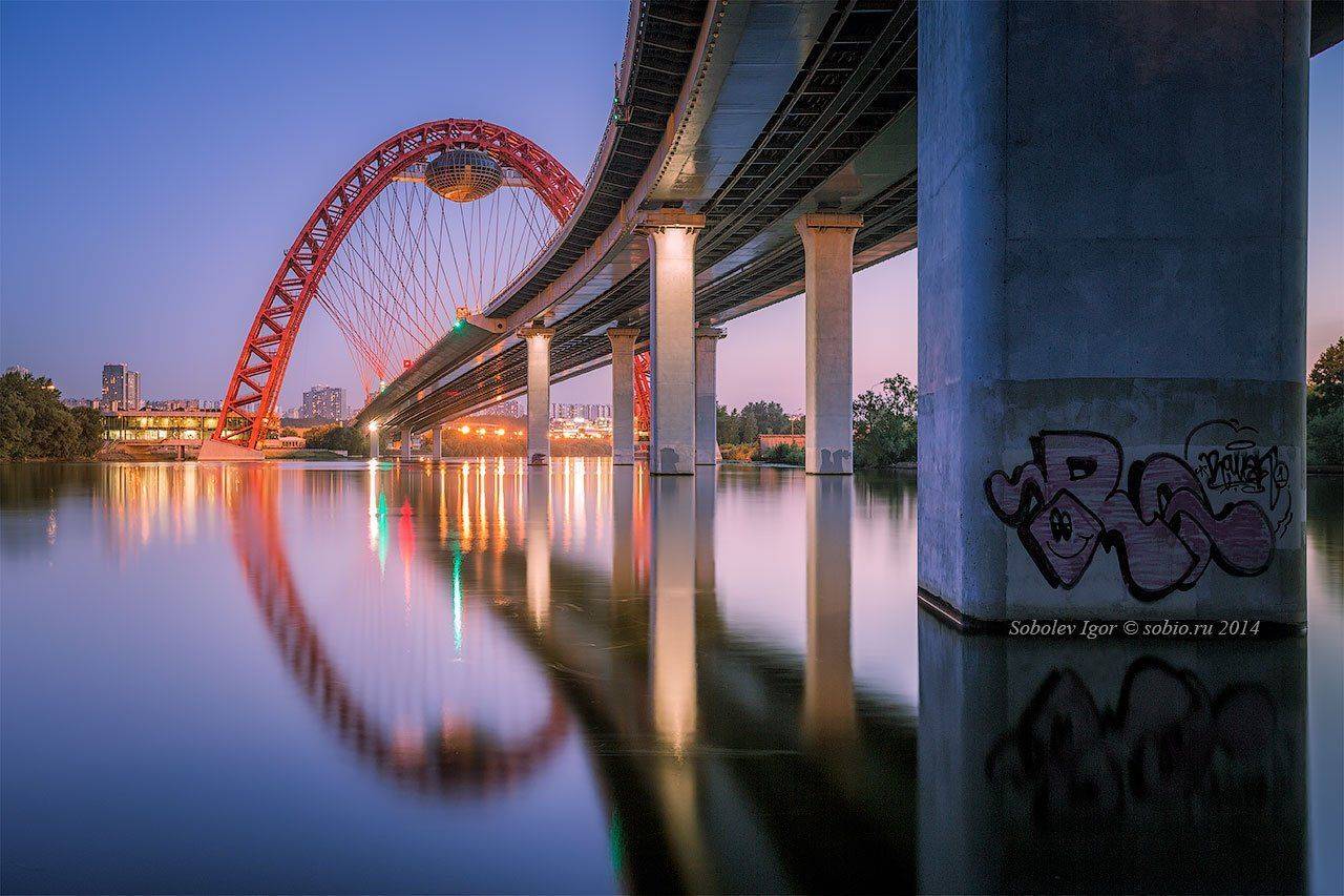 вечер, живописный мост, москва, Соболев Игорь