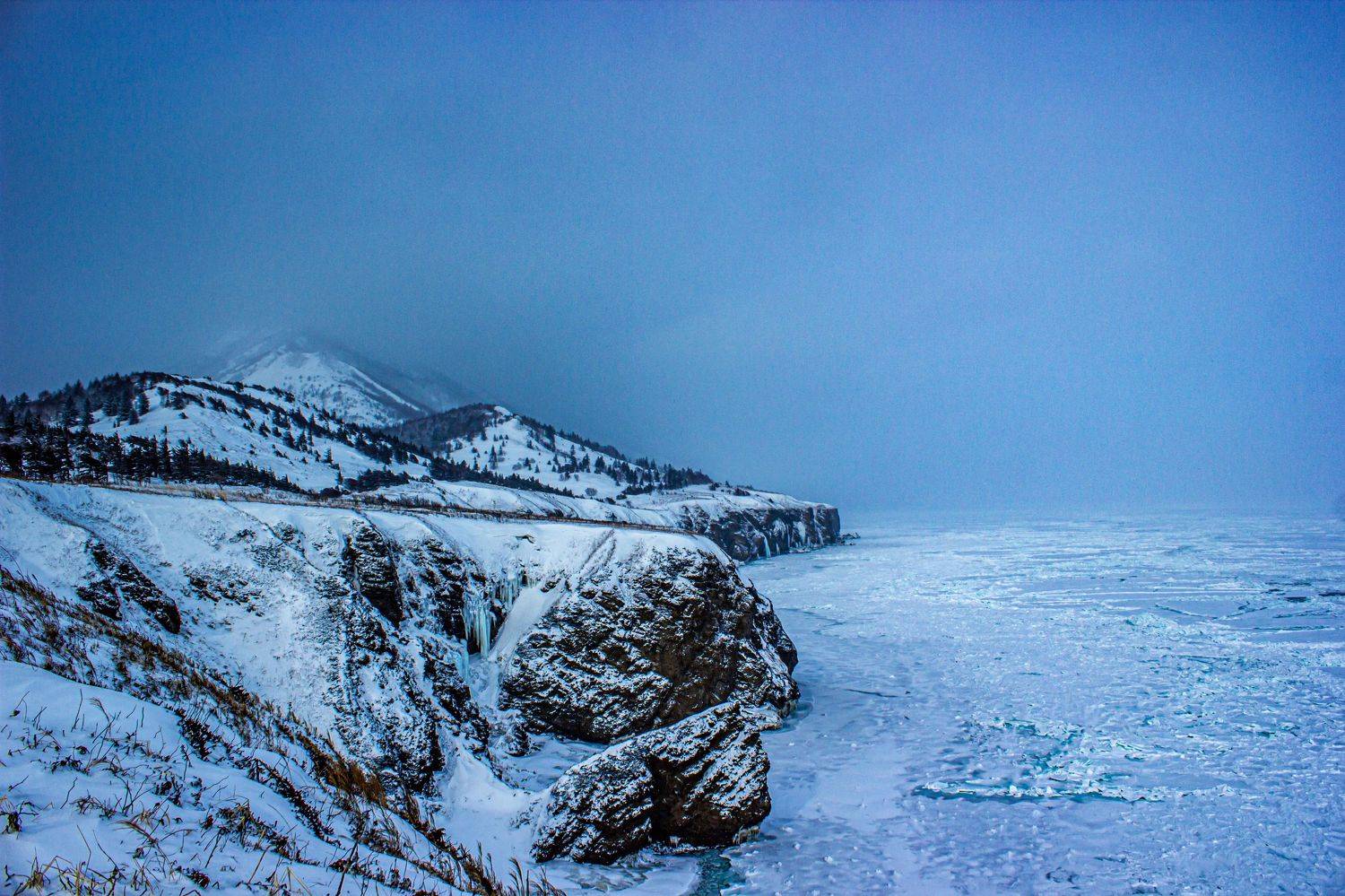 горы море лед снег океан вода берег пейзаж , Сергей Лашнев