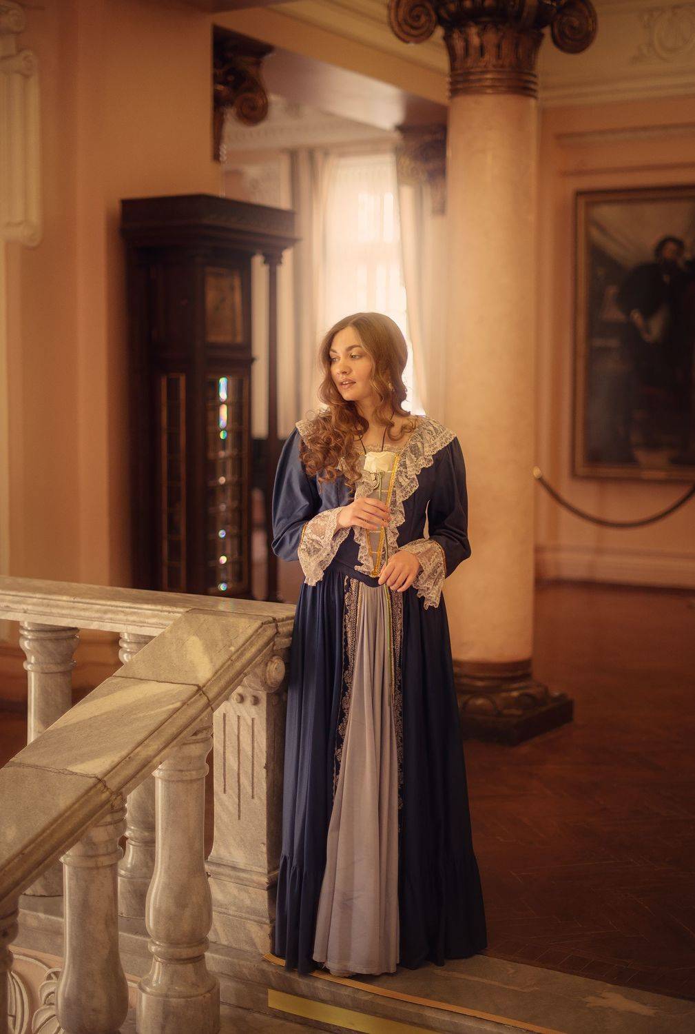 девушка, музей, романтика, роза, винтаж, платье, атмосфера, Екатерина Лобанова