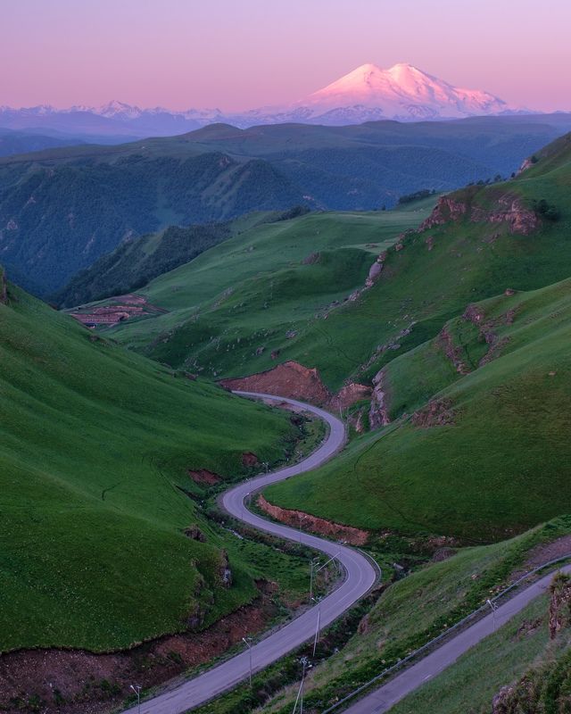 рассвет, эльбрус, горы, утро Рассвет с видом на Эльбрус. фото превью