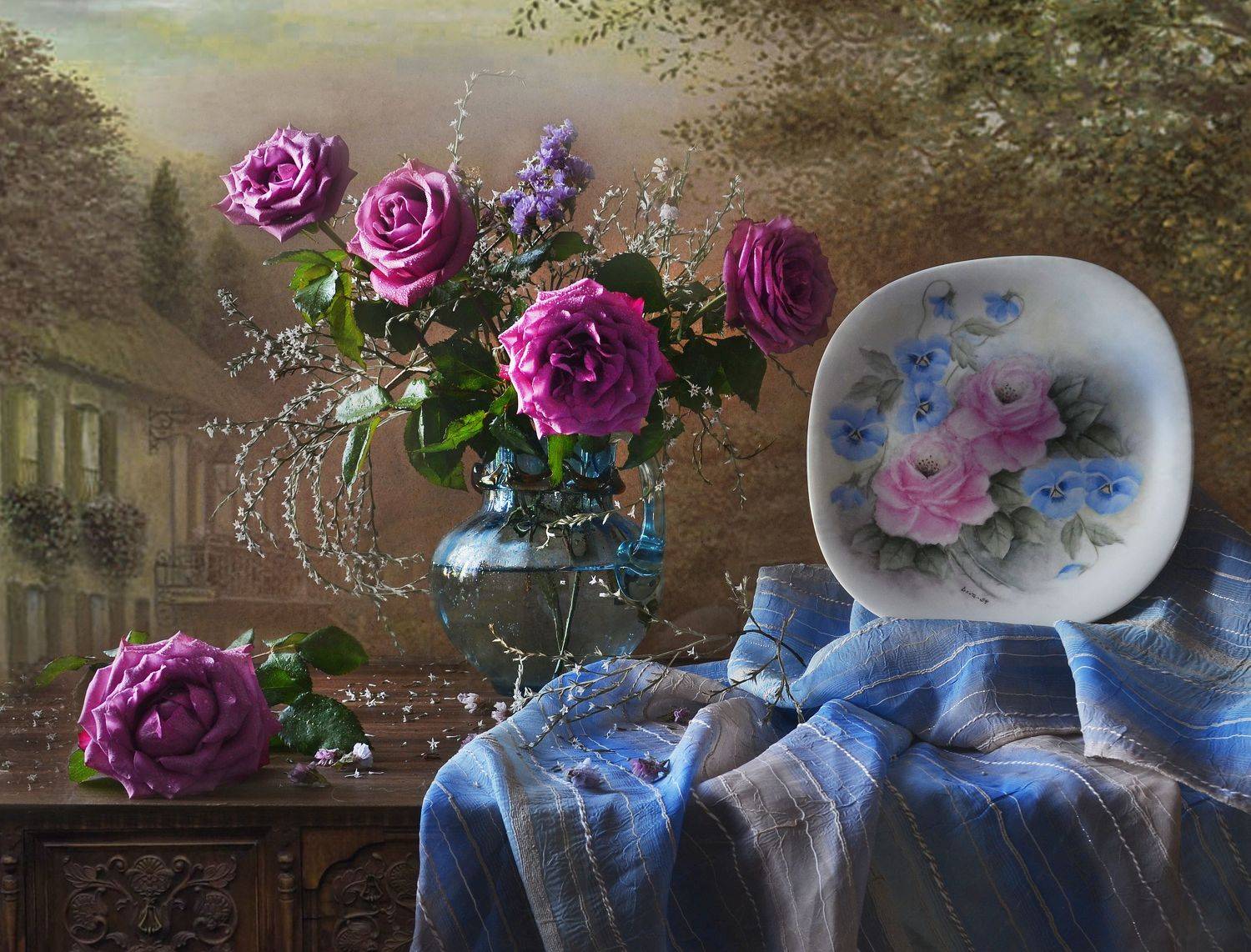 still life, натюрморт, цветы, фото натюрморт, весна, март,  цветы, розы, хрусталь, фарфор, настроение, Колова Валентина