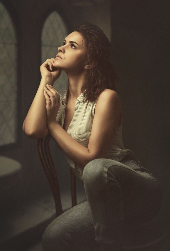 fine art, девушка, студия, художественное фото, портрет, женский портрет solitude фото превью