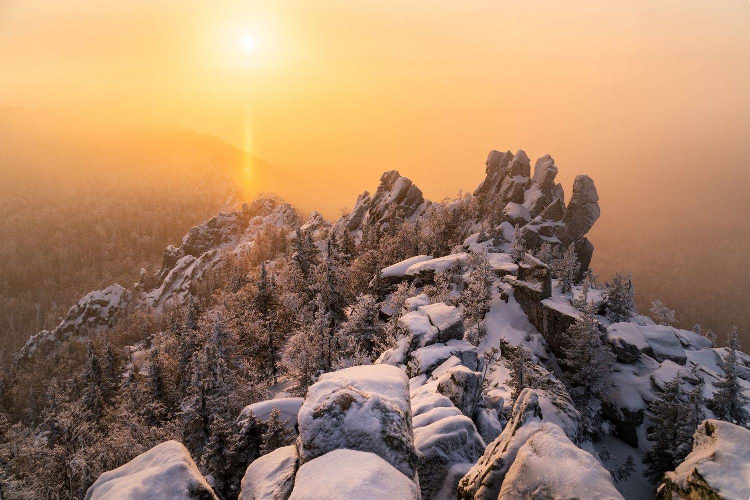 урал, таганай, митькины скалы, зима, Юрий Уфимцев