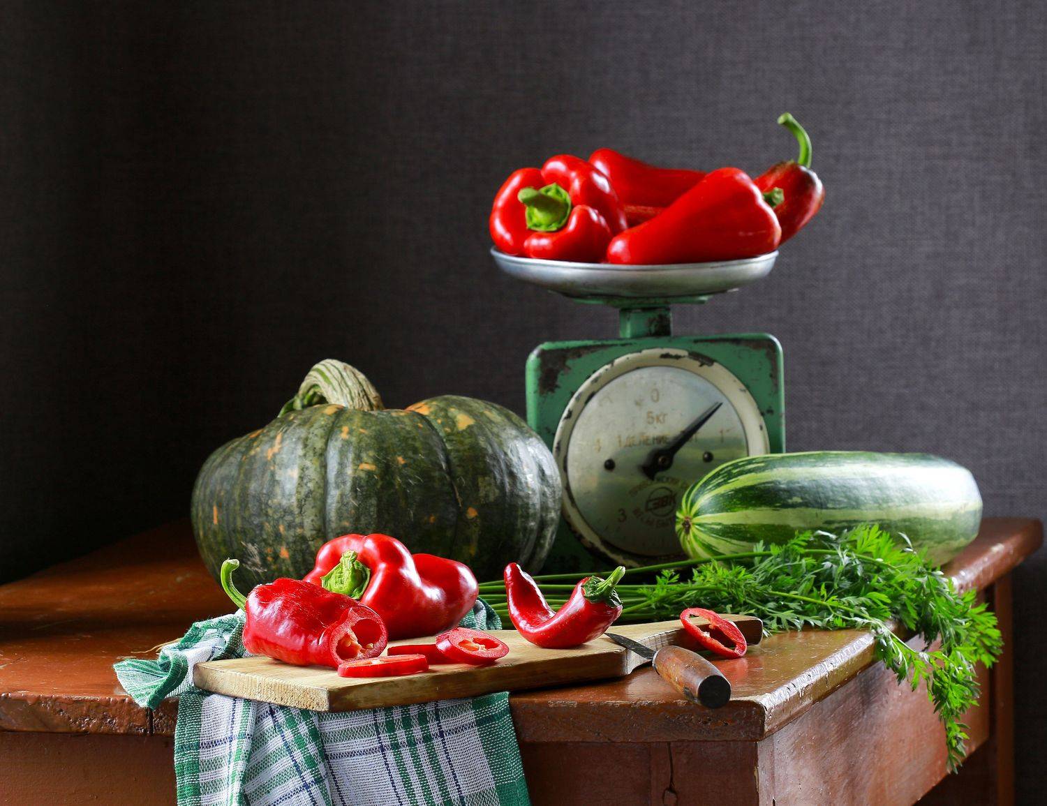 натюрморт, фотонатюрморт, сентябрь, осень, урожай, овощи, перец, кабачок, морковь,  наталья казанцева, Наталья Казанцева