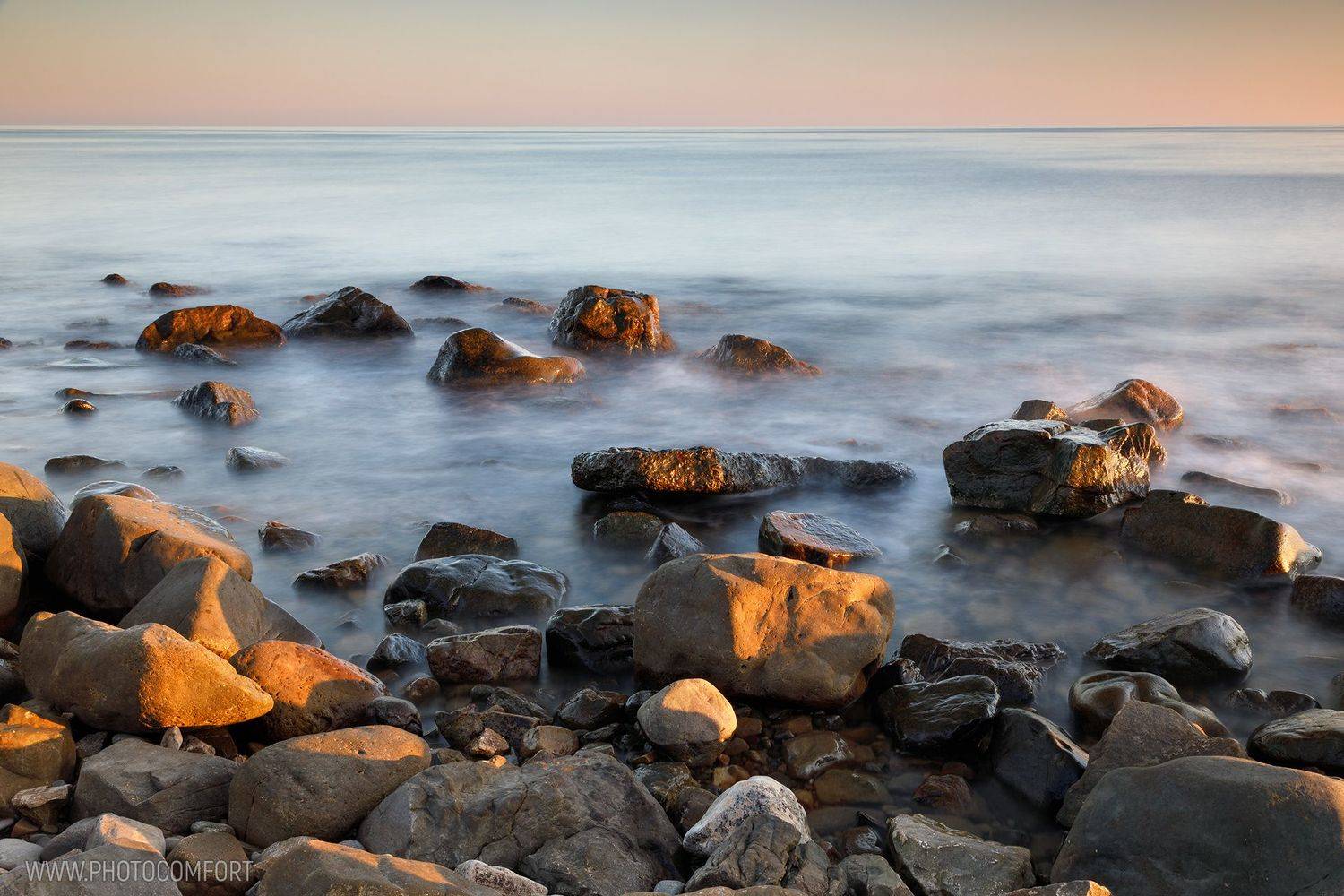 море, закат, камни, Елена Ковригина