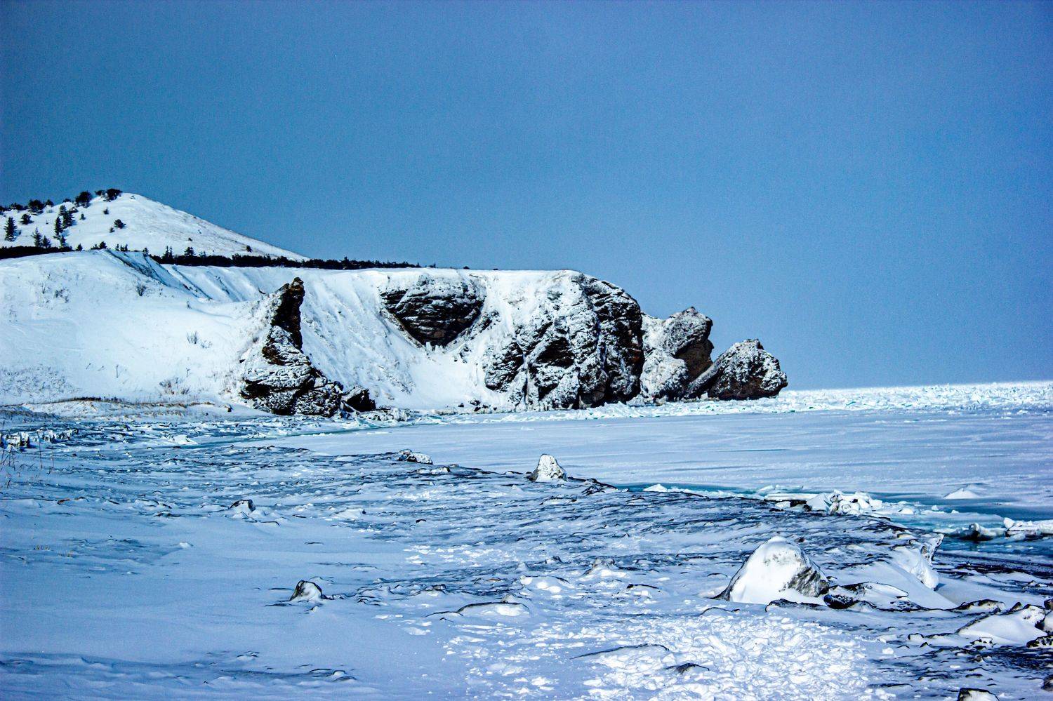 горы море лед снег океан вода берег пейзаж , Сергей Лашнев