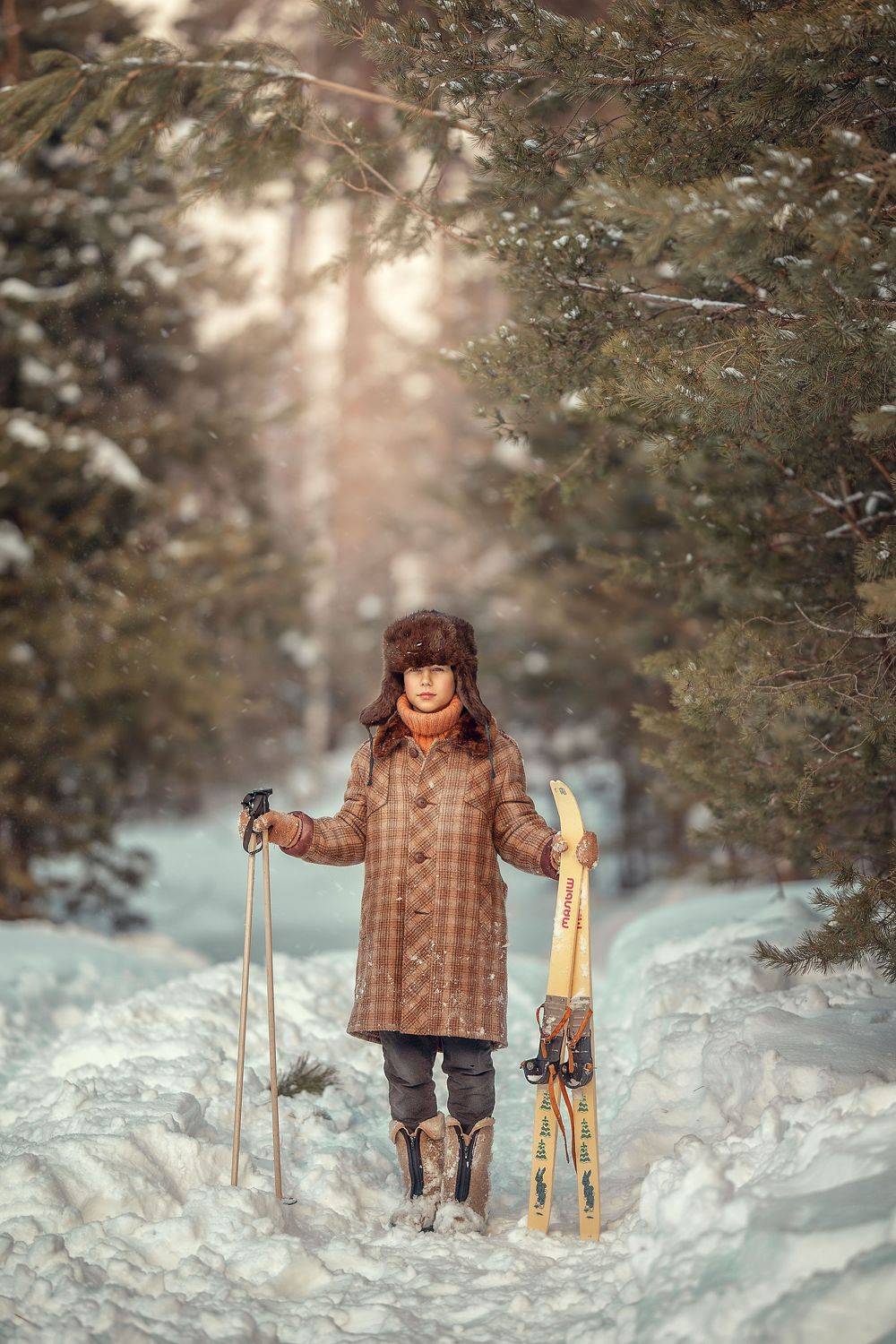 дети, детская фотография, зима, деревенский стиль, деревенские дети, Елена Чернигина