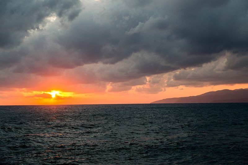 море, рассвет, облака, пейзаж Морской рассвет фото превью