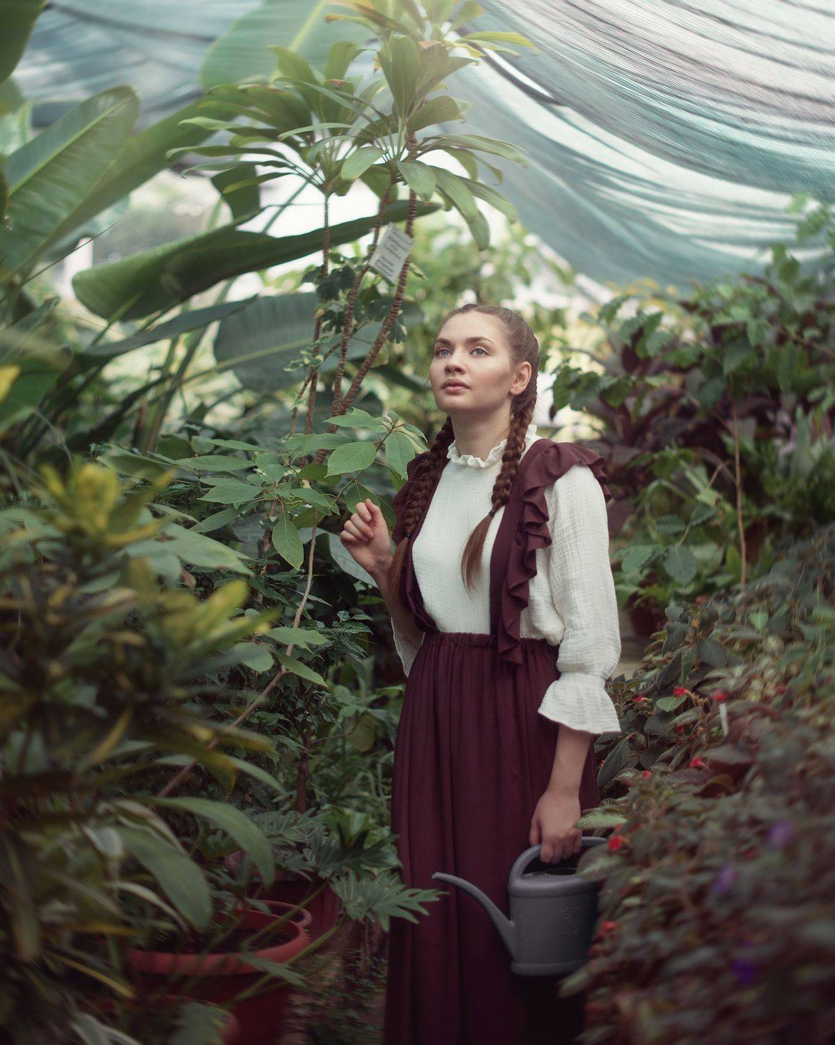 девушка, оранжерея, лето, весна, портрет, Екатерина Лобанова