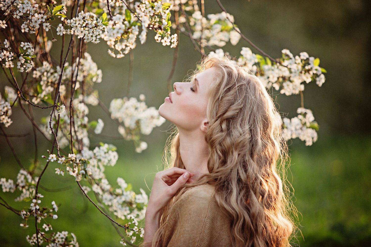 Девушка, цветение, весна, Elena Podchishchaeva