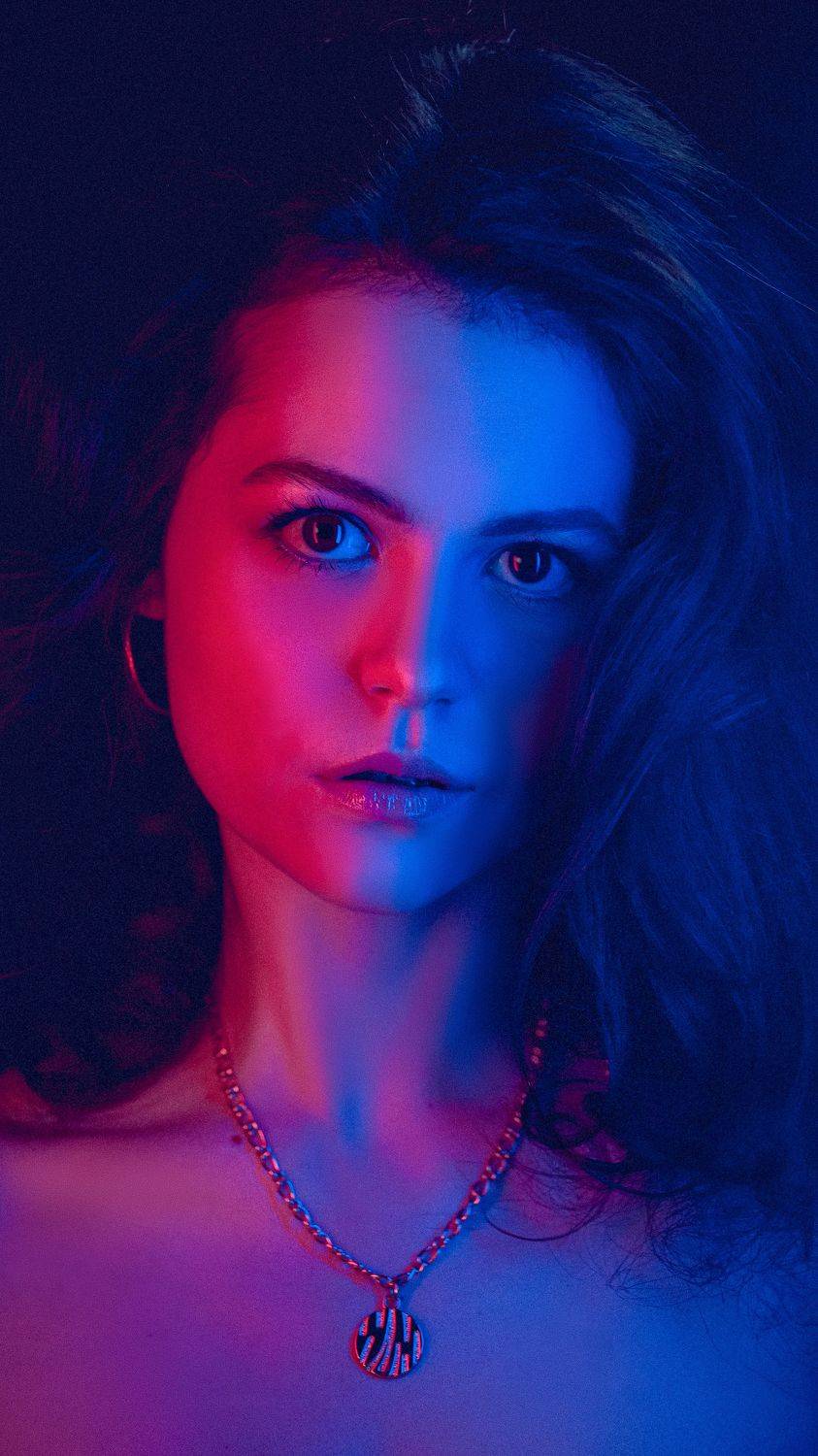 neon portrait female fashion, Николай Базанов