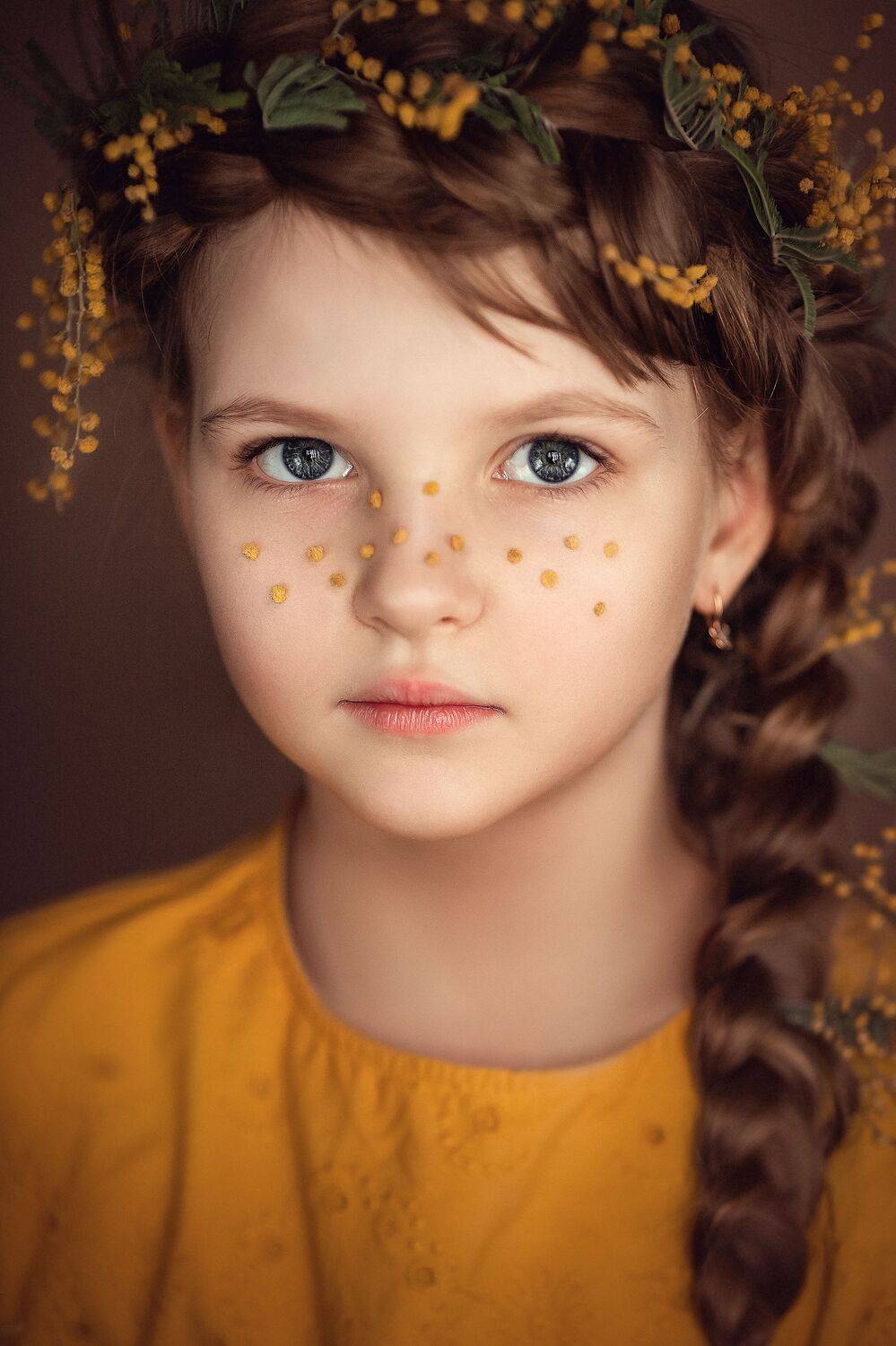 девочка, ребенок, мимоза, весна, Елена Шуваева