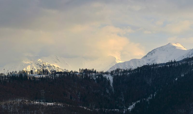 красная поляна Золотое утро фото превью