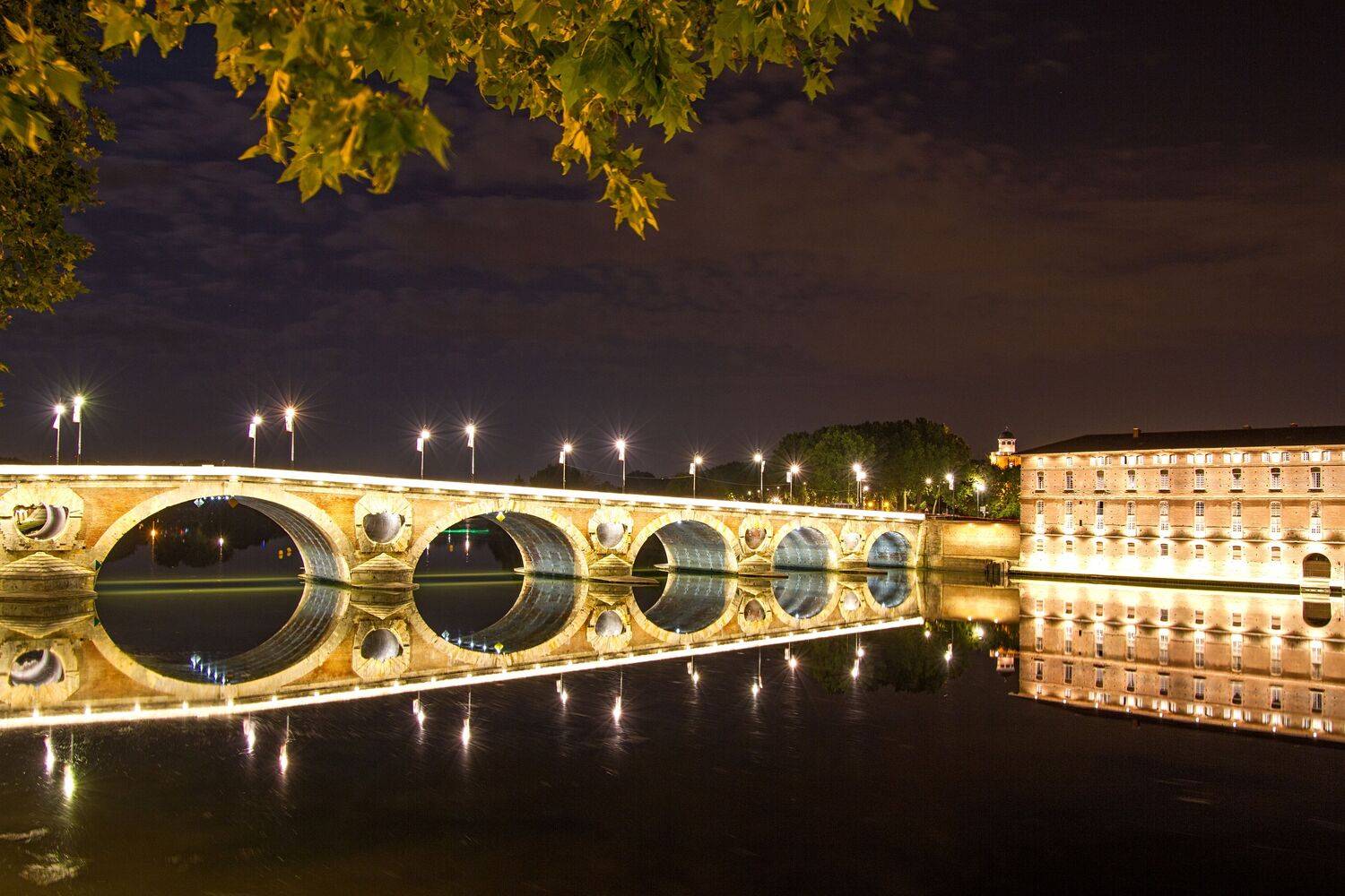 река, мост, ночной пейзаж, отражение, Alexey Belov