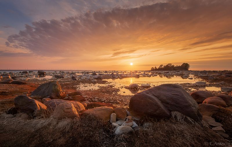 закат, природа, пейзаж, залив, море, эстония Магия заката фото превью